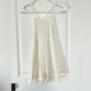 Zara White Linen Shirt, Open Back, Medium